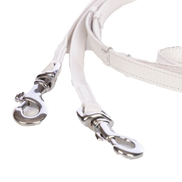 Eques lederen teugels met grip en stops wit (3) Eques lederen teugels met grip en stops wit