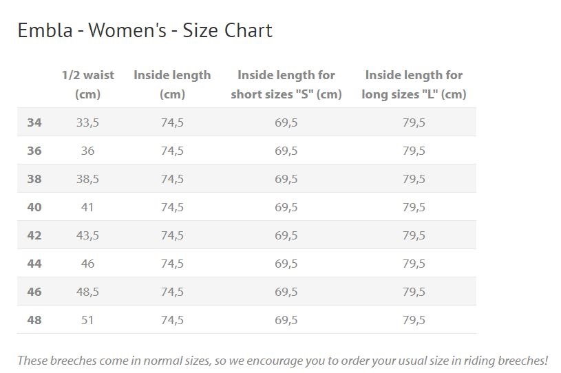 Maattabel Embla Maattabel Embla