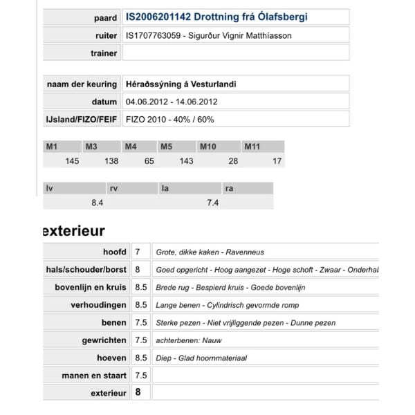 Drottning frá Olafsbergi (6) IJslander te koop via Atorka.nl